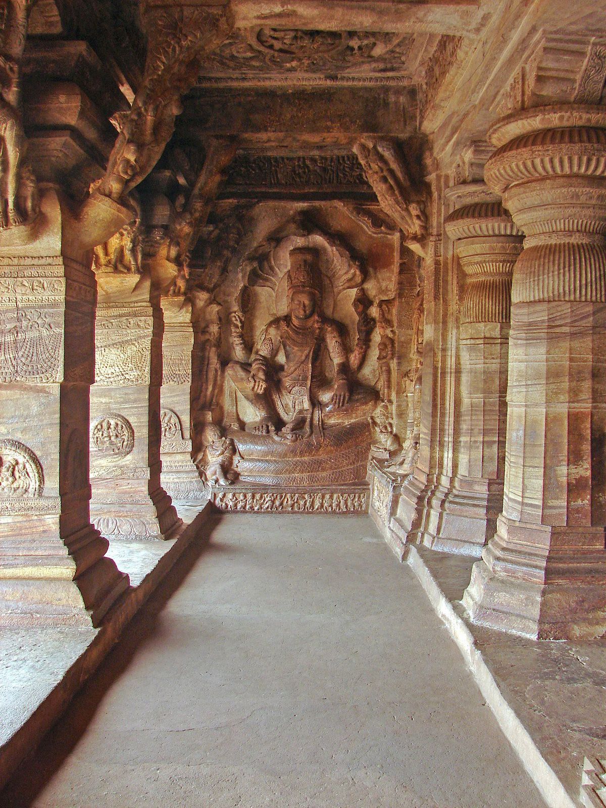The statue inside Mendut temple